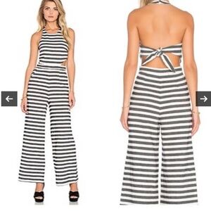 Mara Hoffman Black and White Striped Jumpsuit